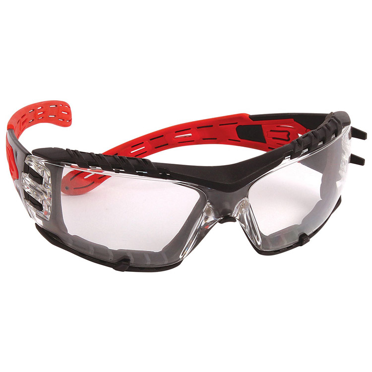 Volcano Plus Rimless Safety Glasses with red temples Style EP675G