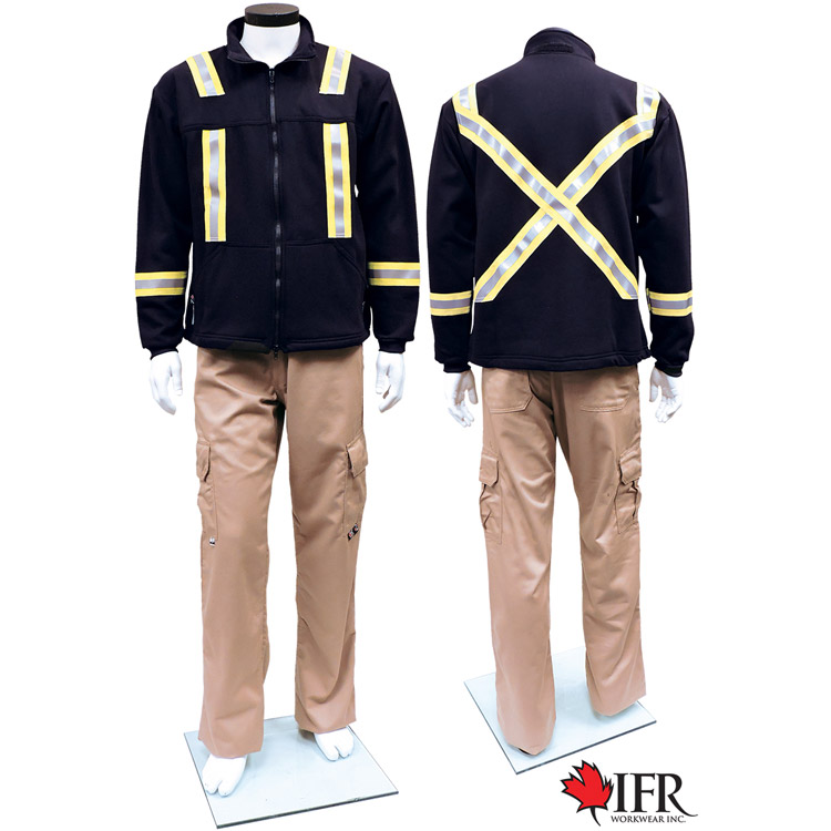 Striped Fleece Full Zip Jacket Style 324